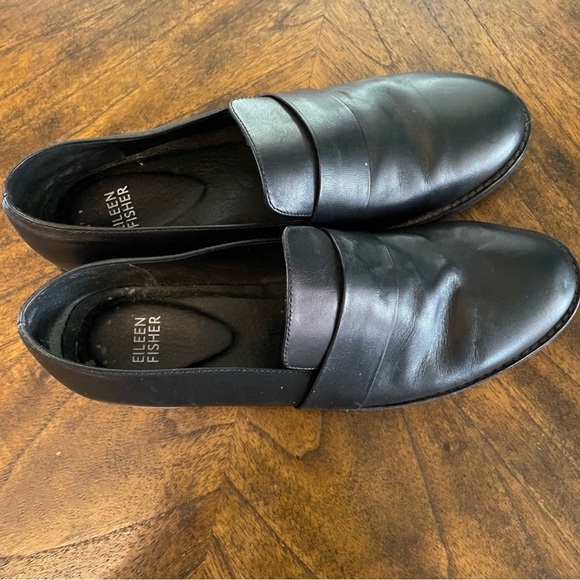 Eileen Fisher Hayes Black Leather Loafers Women’s Size [Insert Size - Picture 2 of 5